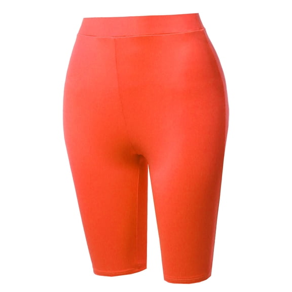 FashionOutfit Women's High Waisted Spandex Biker Shorts Yoga Leggings