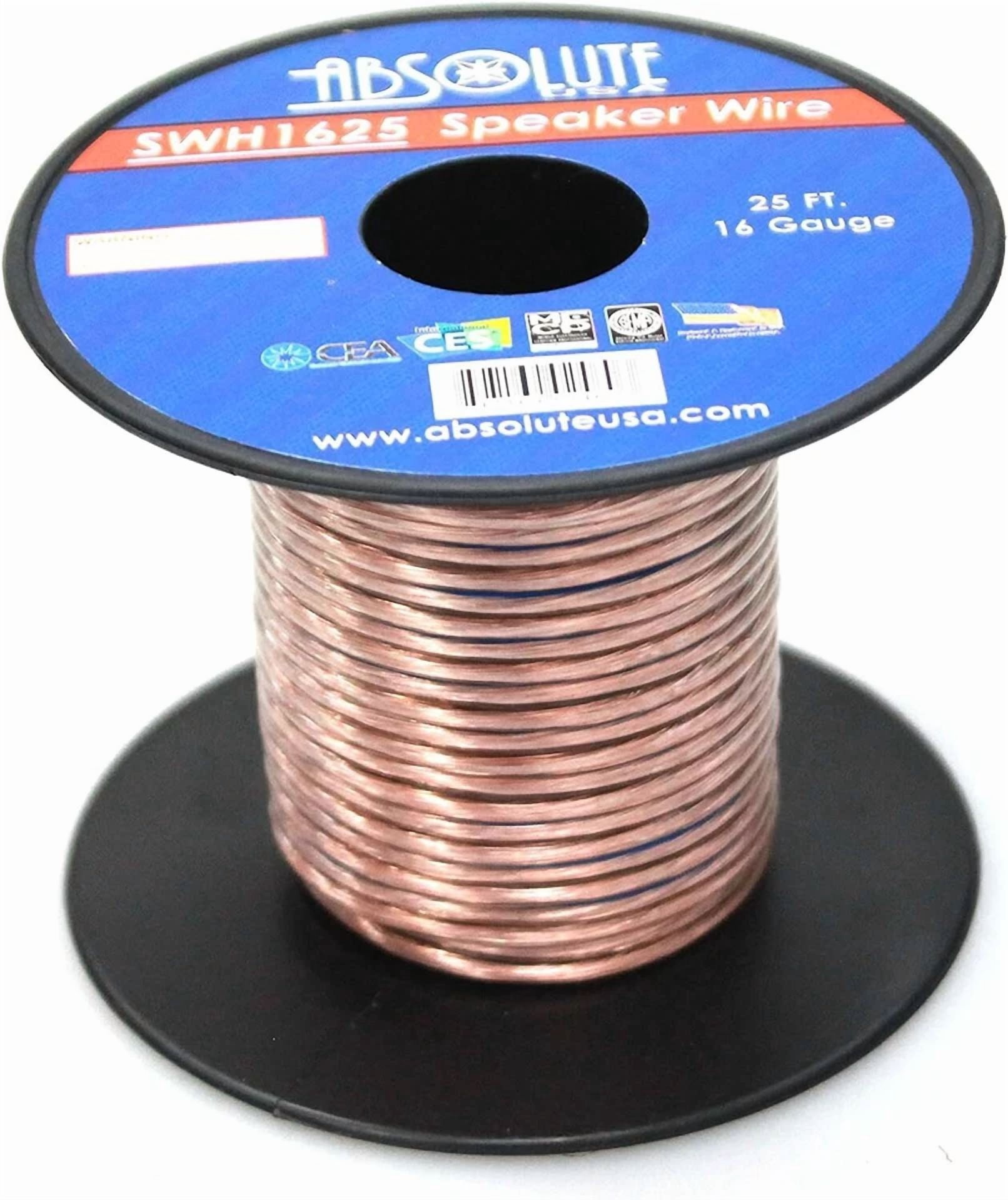 BUTTERFLY- Absolute Usa Swh1625 25' 16 Gauge Car Home Audio Speaker Wire Cable Spool