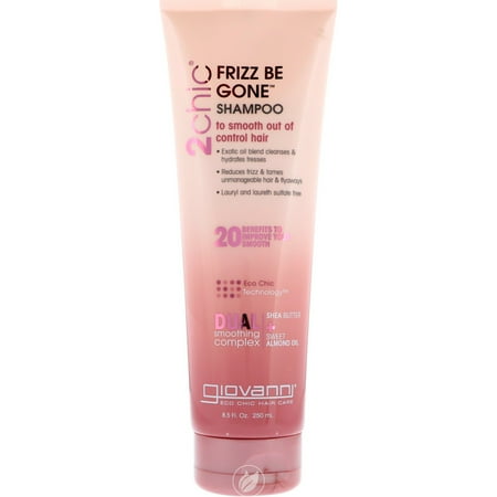 Shea Butter Sweet Almond - Giovanni Cosmetics 2chic Frizz Be Gone Shea Butter & Sweet Almond Oil Shampoo 8.5 Ounce, Pack of 2