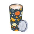 thumbnail image 3 of Vaso de acero inoxidable con tapa y diseño de calabaza de Acción de Gracias, taza térmica portátil de 20 oz, 3 of 7