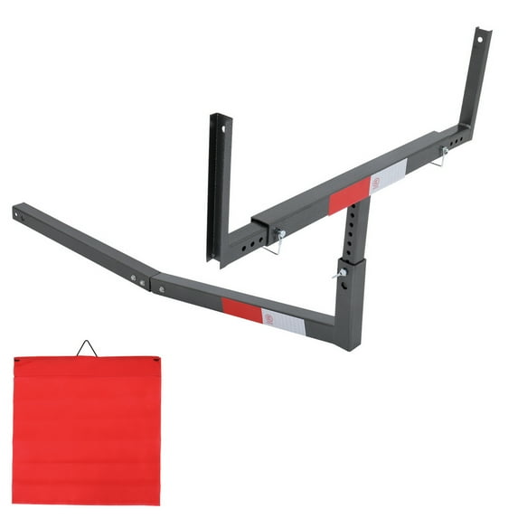 Heavy Duty Steel Pick Up Truck Bed Extender With Ratchet Straps | The Hitch Mount Truck Bed Extension Can Be Used For Lumber Or A Ladder Gray