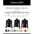 thumbnail image 2 of Made by Olivia Women's Solid Long Sleeve Ribbed Turtleneck Sweater Knit Top, 2 of 4