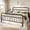 Black, variant on Amolife Twin Bed Frame, Metal Platform Bed with Vintage Curved Iron-Art Headboard, Easy Assembly, Black