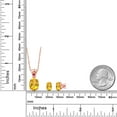 thumbnail image 2 of Gem Stone King 18K Rose Gold Plated Silver Yellow Citrine and Red Ruby Pendant and Earrings Jewelry Set for Women (5.84 Cttw, Gemstone Birthstone, Oval 11X9MM and 8X6MM with 18 inch Silver Chain), 2 of 3