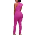 thumbnail image 6 of Jumpsuit for Women Cold Shoulder Rompers Ruffle Sleeveless Elegant Playsuit Halter Neck Jumpsuits Summer Overalls Slim Casual Petite Playsuits for Party Wedding Holiday, 6 of 7