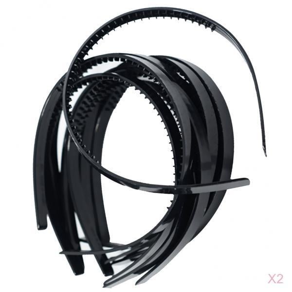 Bandas para El Cabello Baoblaze Banda de pelo negro para mujer 20 Piezas 10mm Plástico