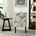 thumbnail image 2 of Roundhill Furniture Capa Print Fabric Armless Contemporary Accent Chair in Blue Leaves, 2 of 10