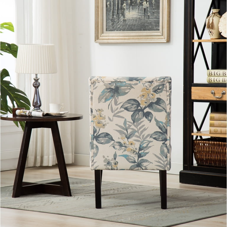 Roundhill Furniture Capa Armless Contemporary Accent Chair, Blue photo 2