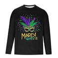 thumbnail image 5 of TIMIFIS Mardi Gras T-Shirts à Manches Longues pour Hommes Grande Taille Imprimés Carnaval Classique Col Rond Hauts, 5 of 5