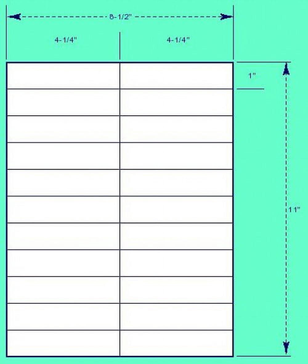 White Mailing / Shipping / Address Labels for Laser / Inkjet printers - 4 1/4 x 1 Inches - 22 Labels per sheet - 100 Sheets.