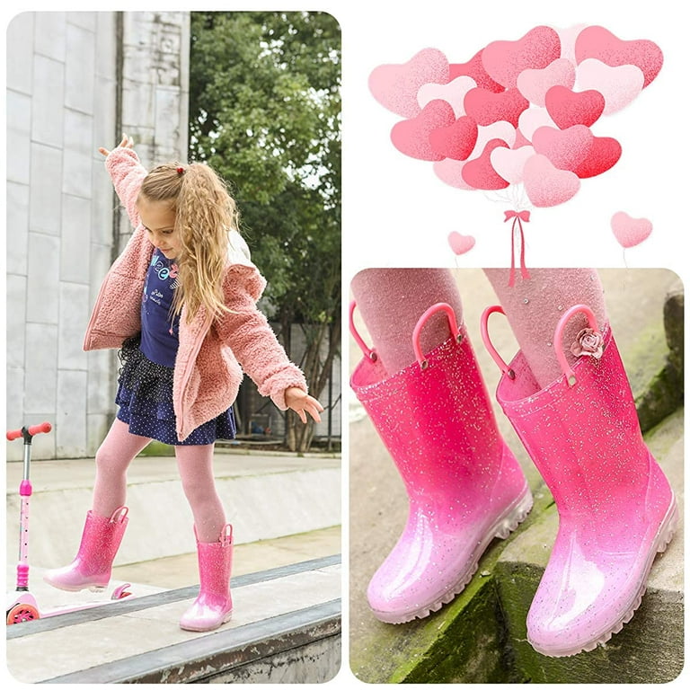 Pink rain top boots walmart