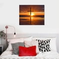thumbnail image 4 of GOSMITH  Jesus Christ Religion Symbol Wall Art Christian Sunset Cross Wall Decor Picture Canvas Print Christian Poster Painting Home Living Room Bedroom Decoration Framed Ready to Hang, 4 of 4