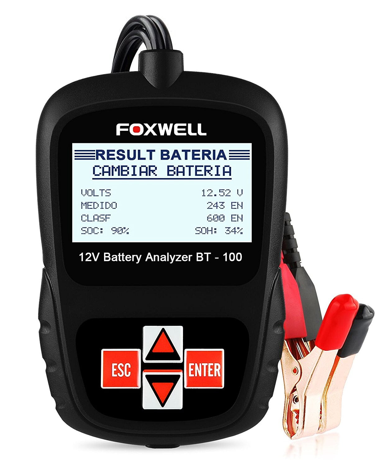 FOXWELL BT100 PRO 12V Car Battery Load Tester Automotive Digital Analyzer Tool 