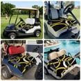 thumbnail image 6 of Golf Cart Seat Covers for 2 Seater,Yellow Geometric Microfiber Cart Seat Towel Blanket,Modern Abstract Simple Lines Black Absorbent Breathable Non Slip Bench Seats Protector for Golf Course 51"x31", 6 of 9