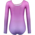 thumbnail image 3 of Oudiya Girls Long Sleeve Gymnastic Leotard Gradient Color Sparkly Ballet Dance Outfit for Kids 3-10Y, 3 of 7