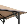 thumbnail image 5 of Sunjoy 8 x 5 ft Grill Gazebo with Double Tiered Canopy Roof, Black Steel Frame Grill Gazebo for Outdoor, Patio, Garden, and Backyard Activities, Khaki, 5 of 18