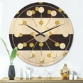 thumbnail image 2 of Designart 'Gold Polka Dot Retro Pattern I' Mid-Century Modern Wood Wall Clock, 2 of 5