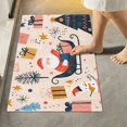 thumbnail image 2 of Yayeee Bath Rug for Bathroom Floor Non Slip Contour Fluffy Soft Absorbent Mat, 20"x24", Beige Christmas Santa, 2 of 7
