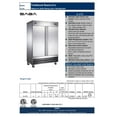 thumbnail image 2 of Heavy Duty Commercial 47 cu ft Solid Stainless Steel Reach-In Refrigerator (2 Door), 2 of 7