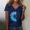thumbnail image 2 of T Shirts For Women Womens Tops Graphic Shirts Sunflower Pattern Print Crew Neck Short Sleeve Tees Loose Tshirts Cute Casual Teacher Outfits, 2 of 5