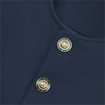 thumbnail image 4 of Blazer For Kids Crew Neck Long Sleeve Button Down Cropped Outwear Casual Trendy Preppy Style Outfits (11-12 Years, Blue-A), 4 of 6