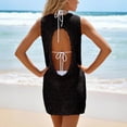 thumbnail image 5 of YUEHUA Women's Rainbow Stripe Crochet Swim Cover Up, V Neck Sleeveless Knit Dress, Casual Openwork Bikini Cover, 5 of 5