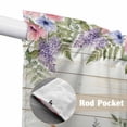thumbnail image 4 of Swag Valance Curtains for Windows, Pink Flowers Light Filtering Kitchen Curtains with Rod Pocket, Spring Floral Elegant Pastoral Wooden Window Treatment Valances for Living Room, 36x45 - 2 PCS, 4 of 9
