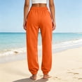 thumbnail image 4 of Sewkxo Women's Sweatpants Casual Drawstring Sweat Pants Workout Athletic Joggers with Pockets,Orange L, 4 of 5
