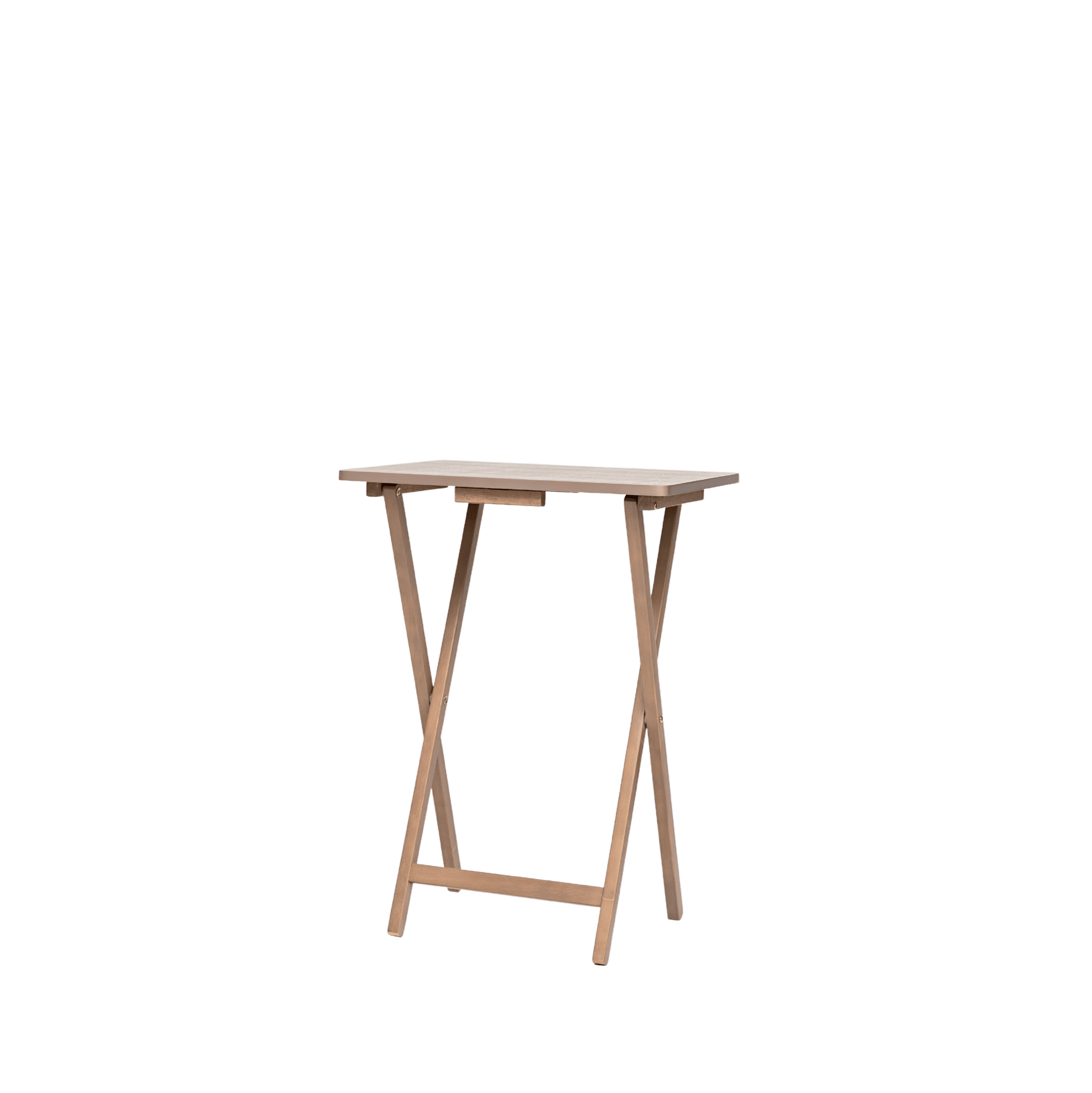 Mainstays 5-Piece Rubberwood Folding TV Tray Table Set of 4 with Storage Rack, Rustic Gray