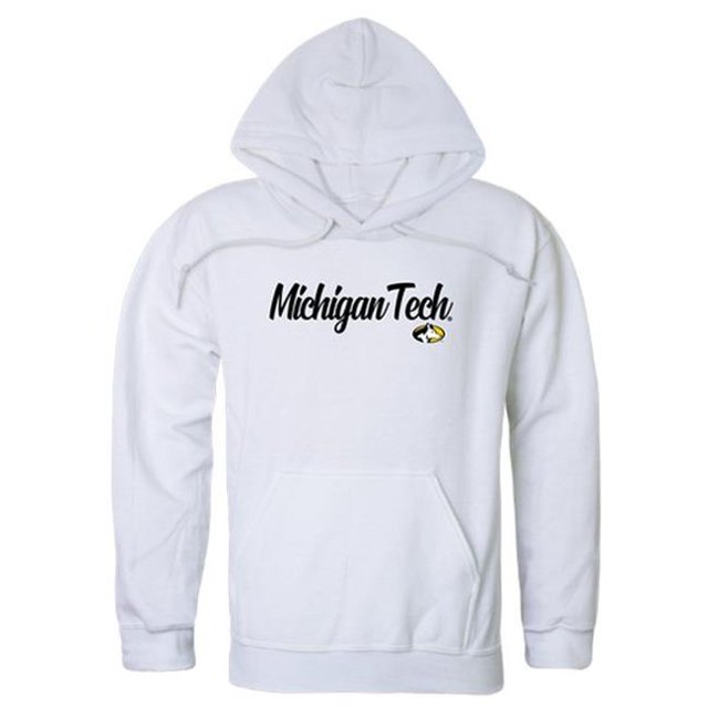 W Republic Products 558-341-WHT-04 Michigan Technological University Script Hoodie, White - Extra Large