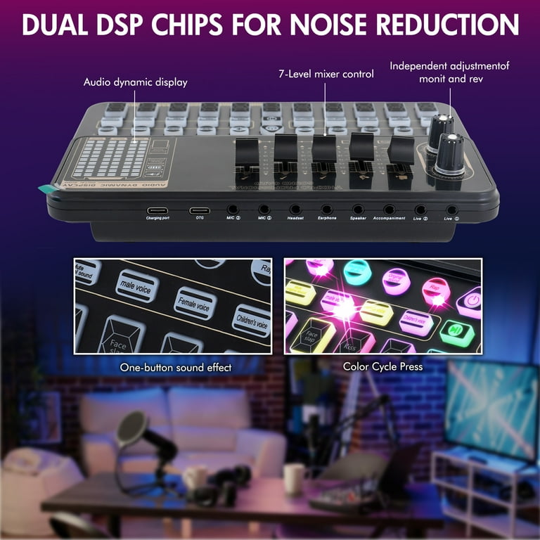 BAOKALER Podcast Equipment Bundle with V10XPRO Sound Card BM800