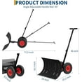 thumbnail image 3 of Lumiparty Snow Shovel with Wheels, Snow Pusher Shovel with Snow Removal Adjustable Angle & Height Handle, Heavy Duty Snow Removal for Driveway, (30"W X 18"H), 3 of 9