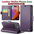 thumbnail image 2 of Iphone 15 Pro Max Case Iphone 13 14 12 11 Pro Max SE X XR XS Max 8 7 6 6S Plus Card Slot High-grade Leather Cover Phone Case PURPLE For iPhone 13 Mini, 2 of 6