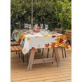 thumbnail image 2 of Outdoor Tablecloth with Umbrella Hole and Zipper, Thanksgiving Fall Pumpkins Rectangle Table Cloth 60x84 Inch Waterproof Tablecloth, Blue Green Yellow Botanical Picnic Table Cover for Patio Camping, 2 of 7