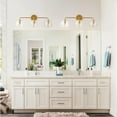 thumbnail image 6 of Aiwen 3-Light Gold Retro Vanity Lights with Clear Glass Shades and E26 Socket, 6 of 7