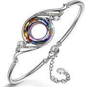 BLA CURRENT "Rise From the Ashes" Phoenix Bracelet Made with Crystals from Austria, Adjustable Bangle Bracelet for Women 7"+2", Birthday Gift , Symbol of Luck and Renewal