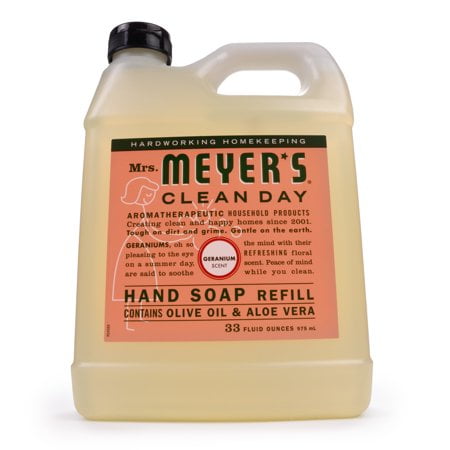 (2 pack) (2 Pack) Mrs. Meyer's Clean Day Liquid Hand Soap Refill, Geranium, 33 Oz