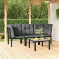 thumbnail image 1 of vidaXL 4 Piece Garden Lounge Set Black and Grey Poly Rattan, 1 of 5