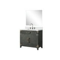 thumbnail image 2 of Laurel 36 in W Black Oak Single Vanity Cultured Marble Countertop, 34" Mirror & Faucet Set, 2 of 6