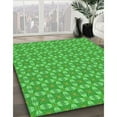 thumbnail image 3 of Ahgly Company Machine Washable Indoor Round Transitional Neon Green Area Rugs, 5' Round, 3 of 7