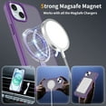 thumbnail image 4 of Asuwish Phone Case for iPhone 14 Plus/15 Plus 6.7 inch Tempered Glass Screen Protector Magnetic Folding Stand Frosted Translucent Rugged Shockproof Protective Cell Cover i-Phone 14+ iP15+ Deep Purple, 4 of 6