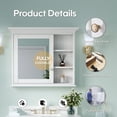 thumbnail image 6 of ANGELES HOME 36"x 30" Wall Mounted Wood Medicine Cabinet with Double-Side Mirrors, Solid Wood Mirror Cabinet Storage with 4 Shelves and Soft-Close Door, Metal Alloy Hardware, 6 of 8