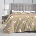 thumbnail image 4 of Kll Fleece Blanket Plush Throw Blanket Egg And Avocado,Soft Fuzzy Cozy Flannel Blanket For Couch Sofa Bed.(60"X50"), 4 of 9