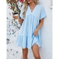 thumbnail image 4 of Cogild Summer Dresses Casual Short Sleeve Square Neck Mini Dresses Floral Print Sundresses For Women, 4 of 6