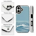 thumbnail image 3 of Compatible with iPhone 11 12 13 mini 14 15 16 Pro Max Plus Wallet Case with Card Holder, PU Leather Kickstand Card Slots Case ( Ocean Wave Blue, iPhone 16), 3 of 7