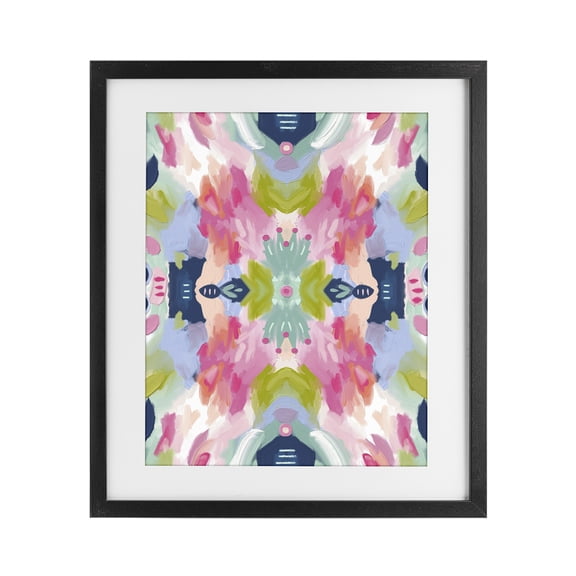 Stupell Industries Modern Kaleidoscopic Floral Mandala Black Framed Print Under Glass, 13 x 16, by Lisa Nohren