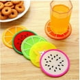 thumbnail image 3 of Juego de posavasos de silicona resistentes al calor con un bonito diseño, decoración de mesa redonda antideslizante para tus bebidas favoritas, paquete de 6 multicolor, 3 of 5
