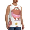 thumbnail image 2 of Bixox Men's Sloth with Donuts1 Printed Shirt Sleeveless Fitness Tank Top-3X-Large, 2 of 7