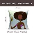 thumbnail image 2 of LALILO Throw Pillow Covers Black Girl With Cocktail Beach Afro African Cushion Cover 18" x 18", 2 Pack, 2 of 6