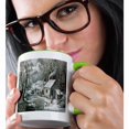thumbnail image 2 of 3dRose, Vintage Currier and Ives Wilderness Log Cabin Woods , 15oz Two-Tone Green Mug, 2 of 7